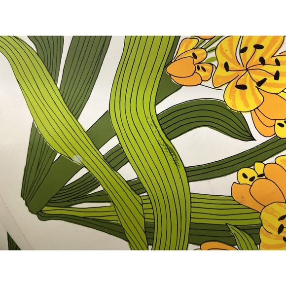 Vera Newmann 16 Piece Vinyl Yellow Floral Placemats & Napkin Vintage MCM - Picture 15 of 16